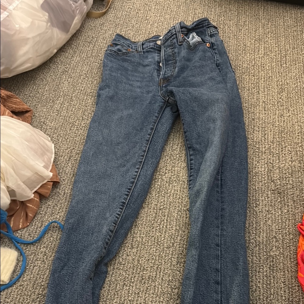 Levi's Blue Straight Leg Jeans Classic Medium Wash